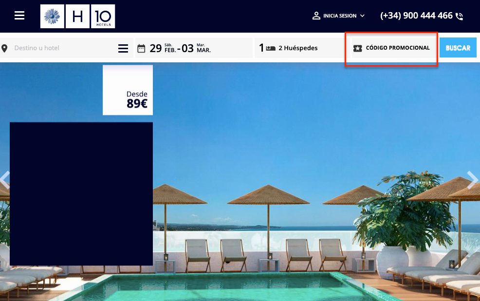 Cómo usar el código promocional de H10 Hoteles