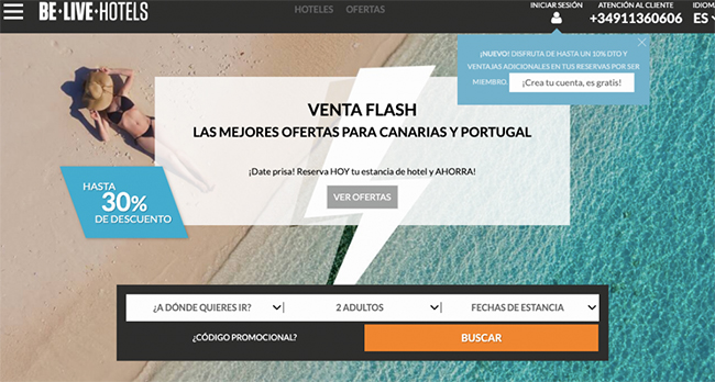 Descuento con el código promocional de Be Live Hotels