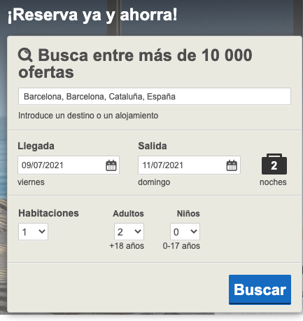 Buscar Hoteles para utilizar el cupón de Hoteles.com