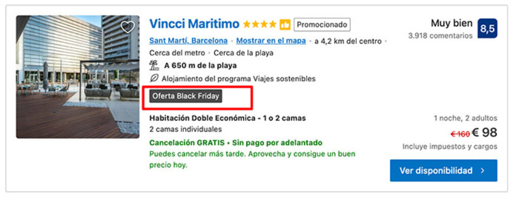 Booking Black Friday Hoteles