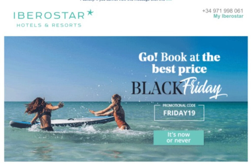 Promoción Black Friday de Iberostar - 2019