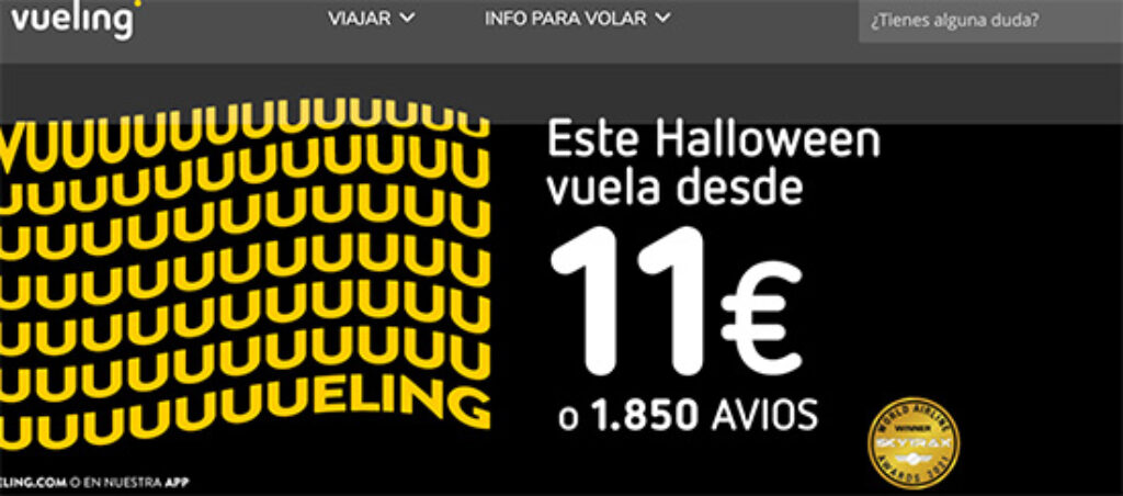 Promociones Vueling - Halloween y Black Friday