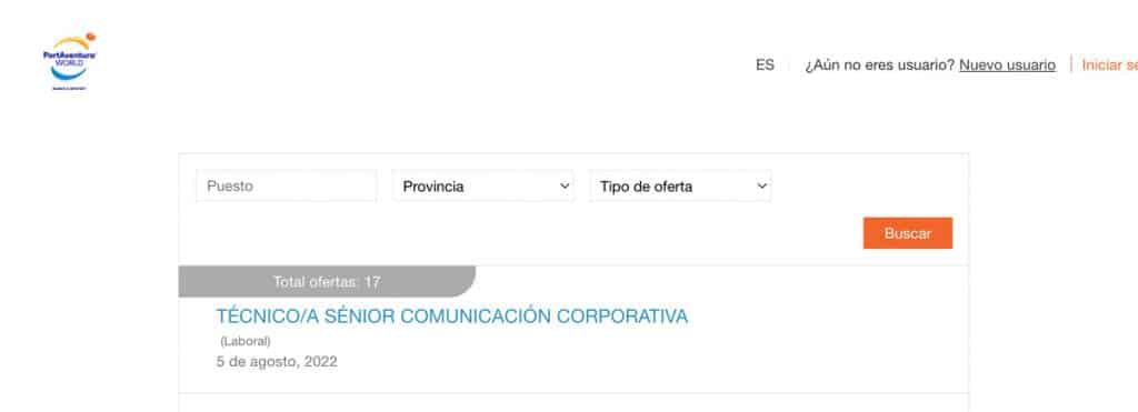 Portal de Empleo para trabajar en los hoteles de PortAventura
