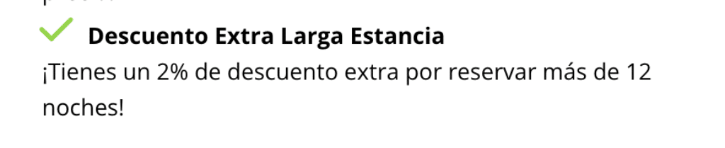 Descuento aplicado en Iberostar por larga estancia