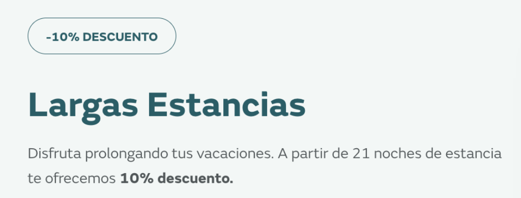 Descuento 10% de Dunas Hoteles en viajes de Larga Estancia
