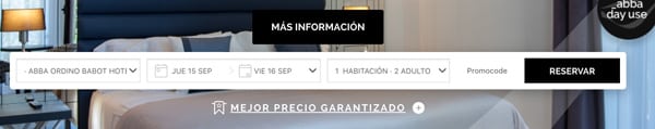 Dónde insertar el promocode de Abba Hotels