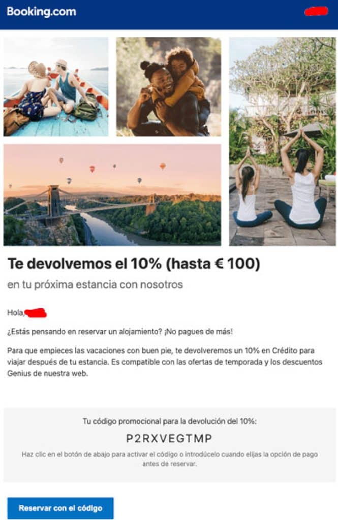Dónde encontrar el código promocional de Booking