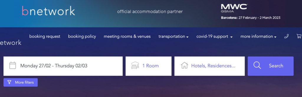 MWC y bnetwork para la reserva de hoteles