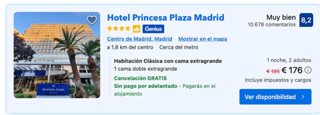Descuento Hotel Princesa Plaza Madrid en Booking