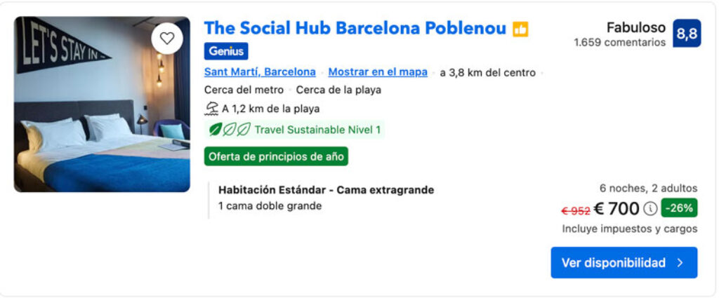 Oferta principios de año en Barcelona - Booking