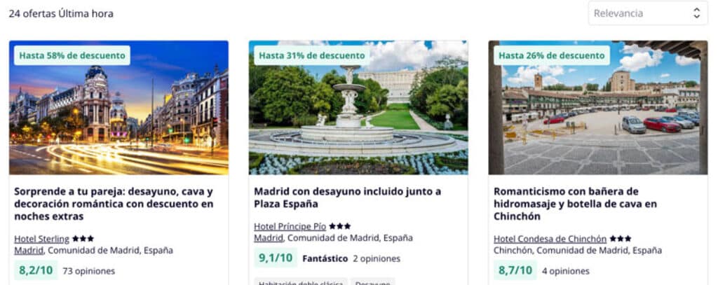 Varias ofertas de última hora para hoteles en Madrid